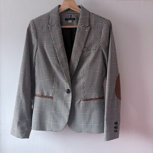 Tommy Hilfiger Black and White Houndstooth Blazer